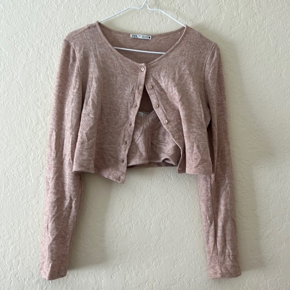 zara cardigan and tank set